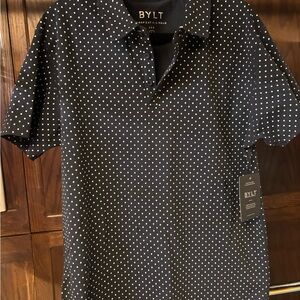 Black Polka Dot Men's Golf Shirt
